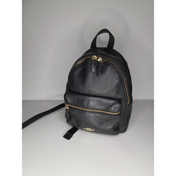 Coach Mini Small Charlie Backpack Pebbled Leather Black F28995 main image 15